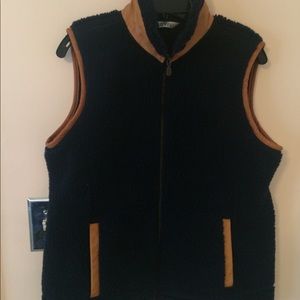 💥SOLD💥Orvis Stowe Fleece Vest with Leather Trim